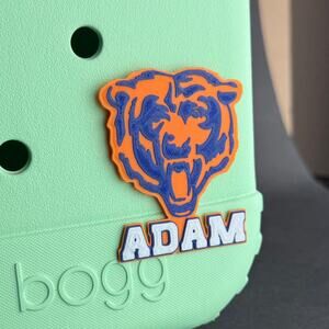 Personalized Chicago Bears Bogg Bag Name Tag, Bears Bogg Bag Charms